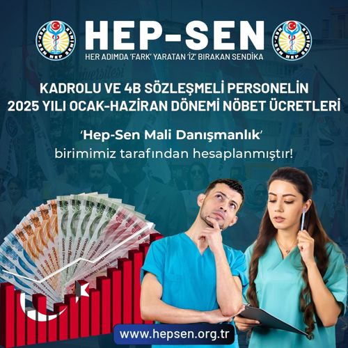 Sağlık Çalışanlarının Ocak - Haziran 2025 Fazla Mesai Nöbet Ücretleri